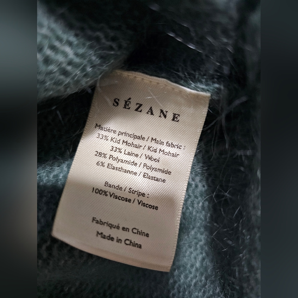 Sezane Gorgeous Green Women's Mohair Blend Cardigan Size XS fits S to M - Picture 5 of 8